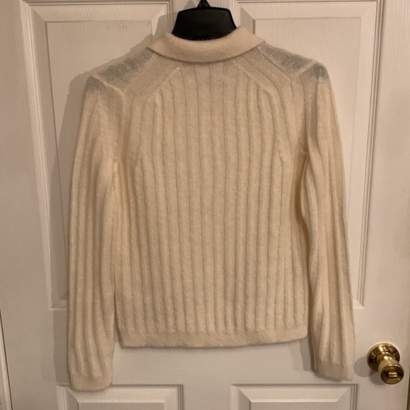 RE ISSUE Women’s Wool and Alpaca Long Sleeve Quiet Luxury Sweater SZ XS Cream - Picture 2 of 13